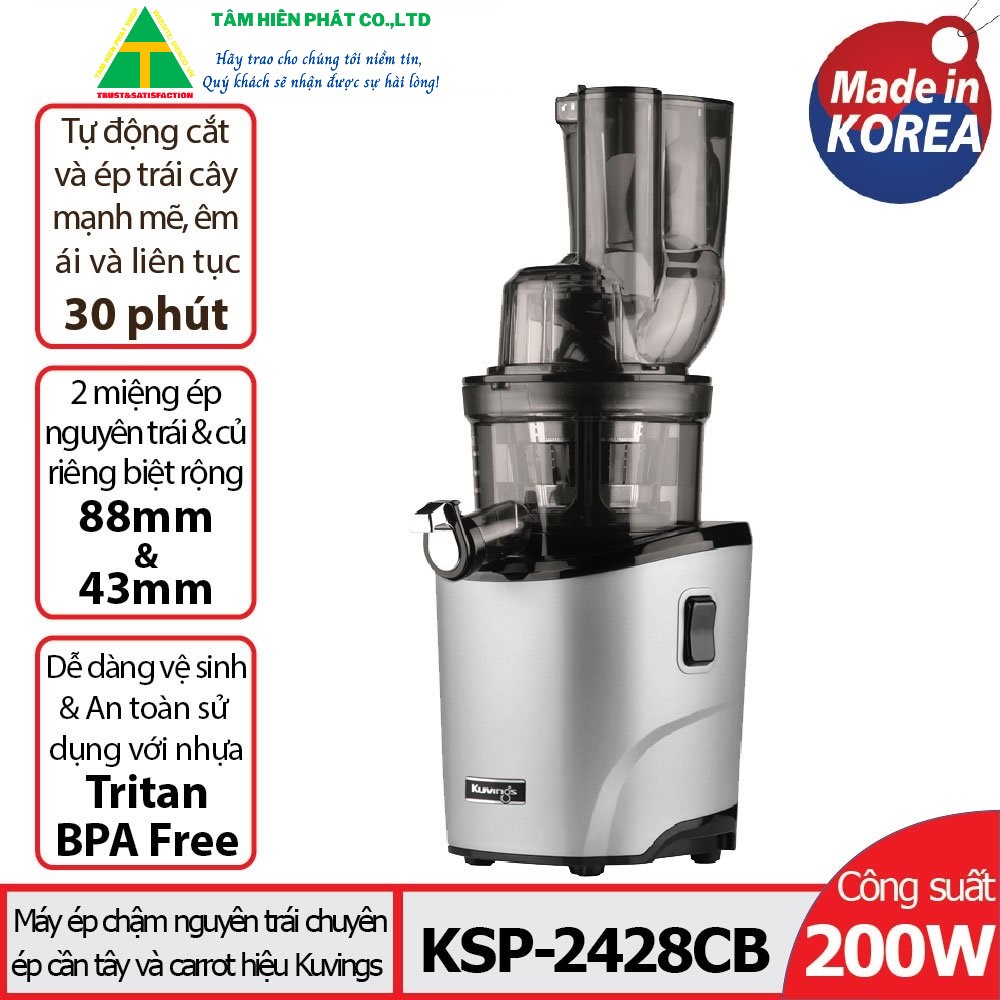 Máy ép chậm  Kuvings KSP-2428CB (400ml) Màu đen Carbon - Hàng chính hãng