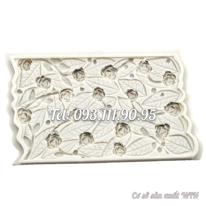 Khuôn silicon làm viền bánh, rau câu hoa hồng cành – Mã số 1911