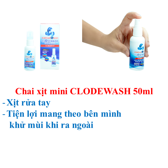 Chai xịt khử mùi mini công nghệ Nhật Bản 50 ml (xịt rửa tay, mang đi khi du lịch...)