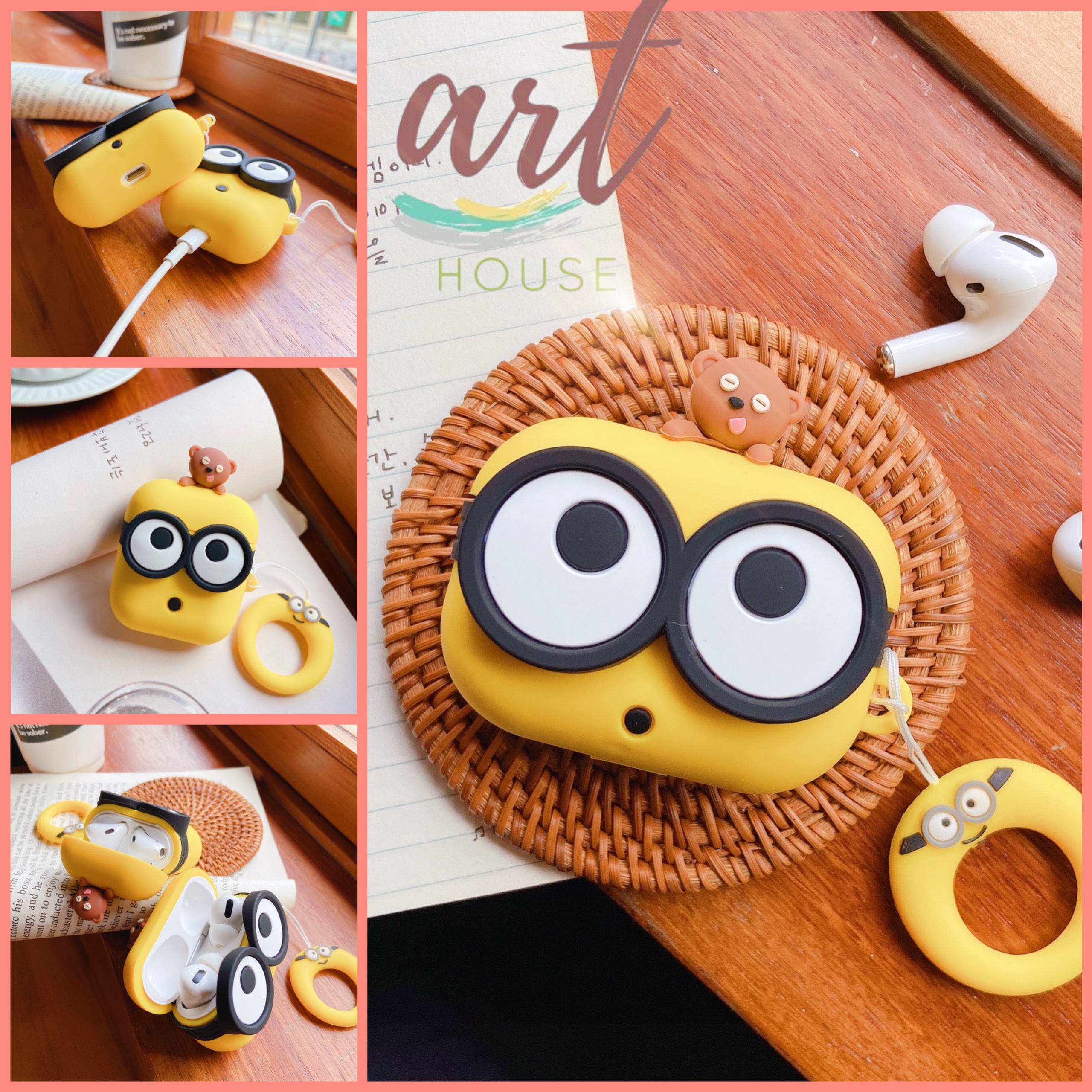 Ốp Bảo Vệ Case Silicon Dành Cho Airpods Hình Minions