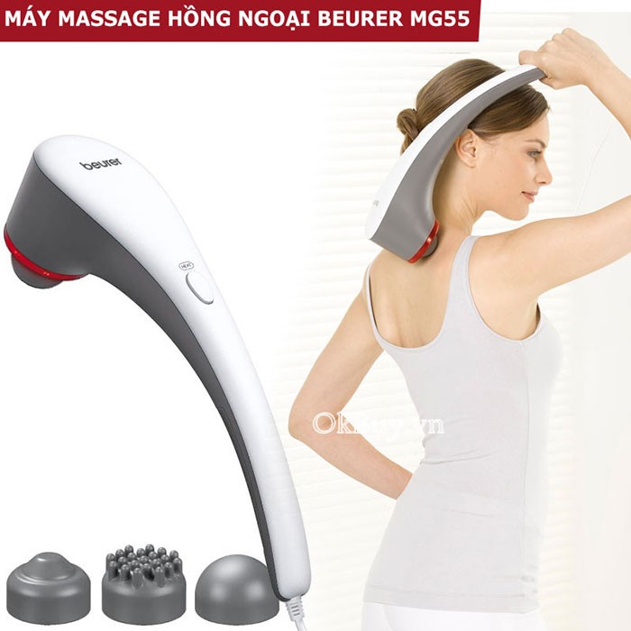 Combo Máy Massage Cầm Tay Đèn Hồng Ngoại Beurer MG55 ( có đèn soi tai )