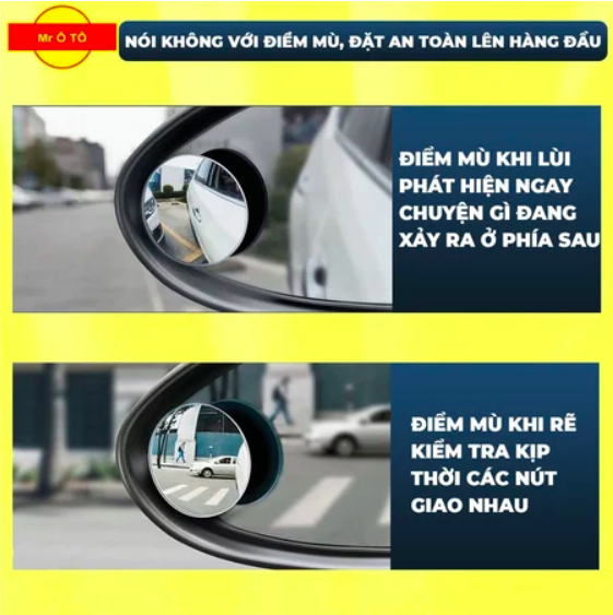 Gương Cầu Lồi Ô Tô Chỉnh 360 Độ Loại 1 MR.ÔTÔ Gắn Kính Chiếu Hậu Xe Hơi Mở Rộng Góc Nhìn, Xoá Điểm Mù Sáng Rõ GCL001