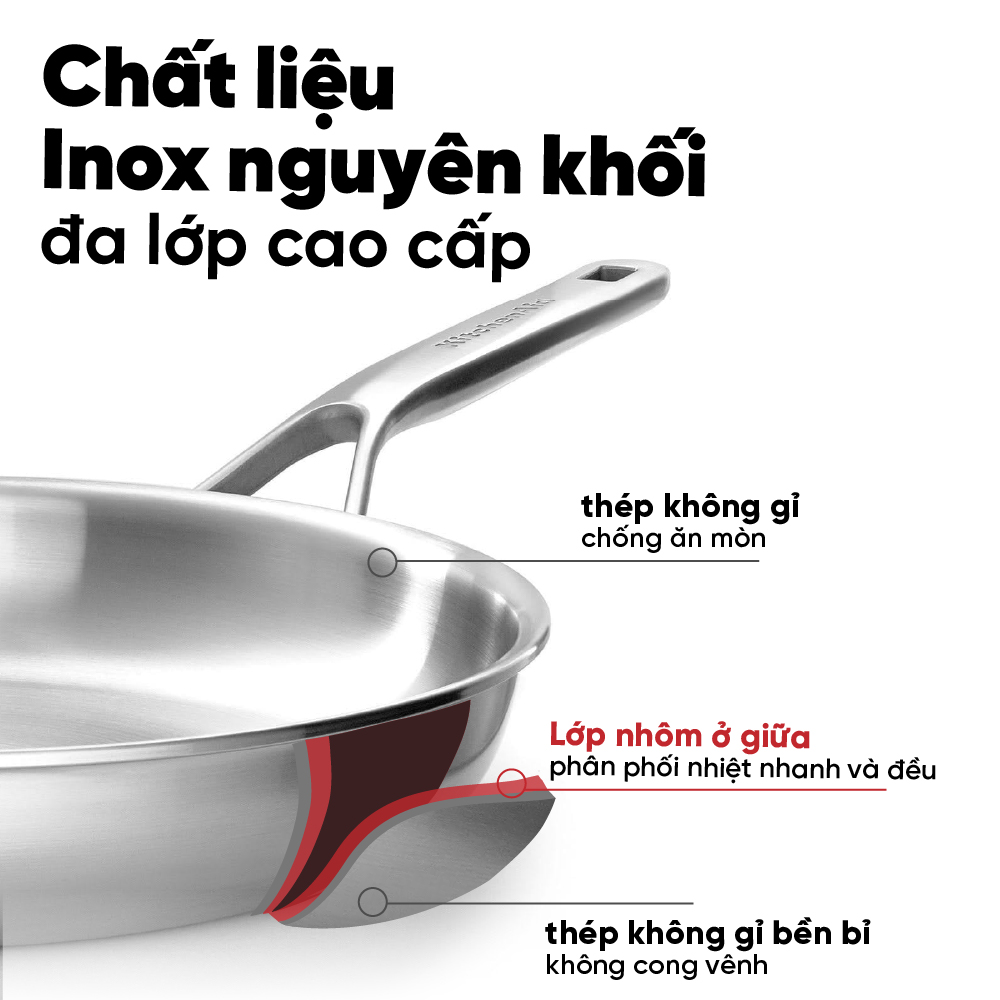KitchenAid - Chảo Inox nguyên khối 3 lớp