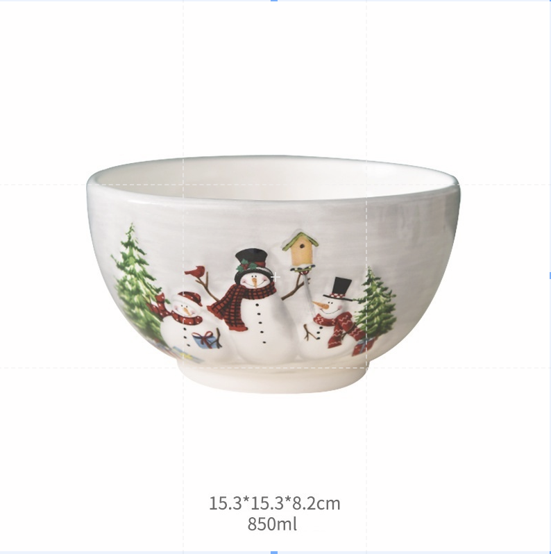 Bát Lớn Người Tuyết Trang Trí D15.8Cm | Index Living Mall | Nhập Khẩu Thái Lan
