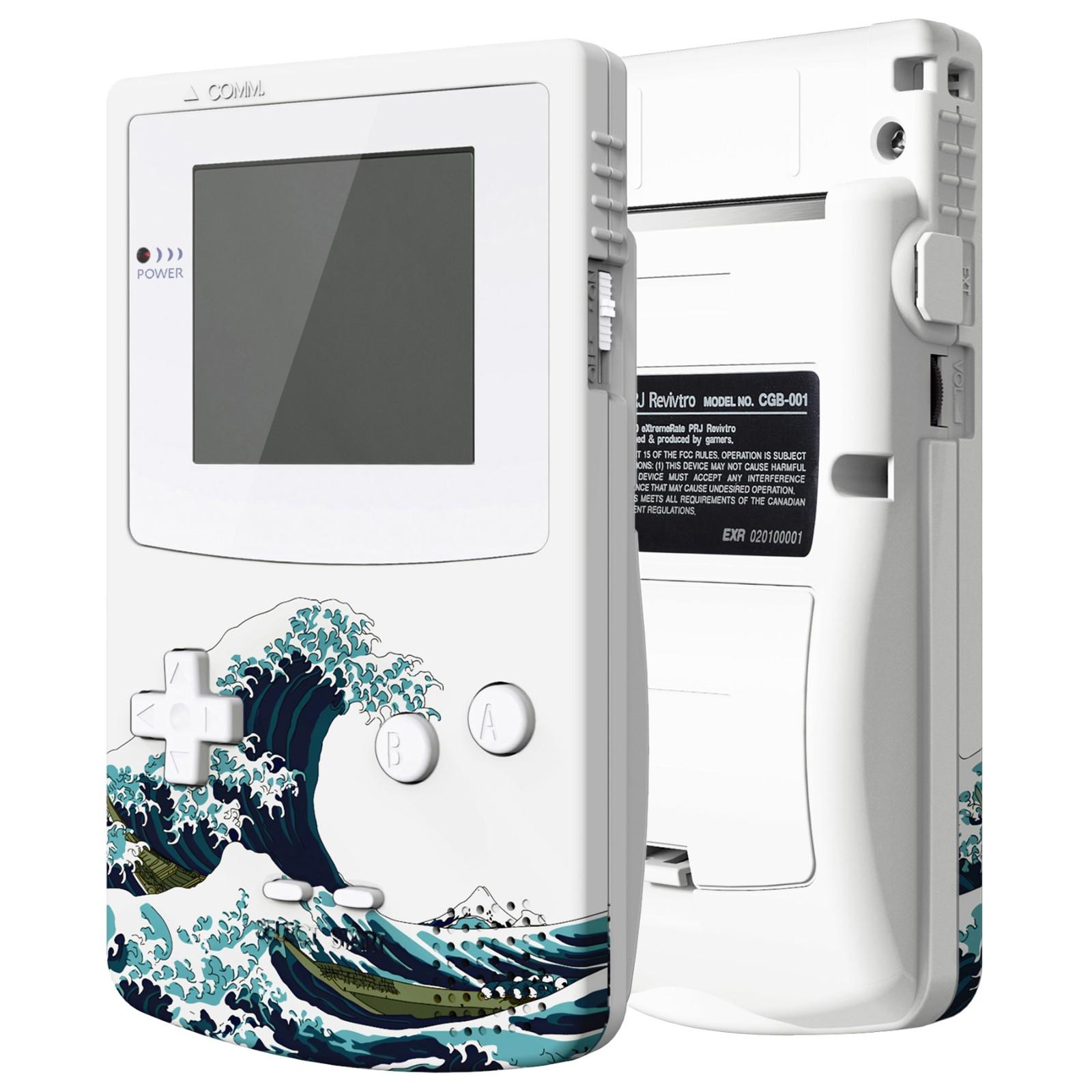 IPS eXtremeRate Sẵn sàng được nâng cấp Vỏ thay thế Great Wave Vỏ đầy đủ với các nút dành cho Gameboy Color cho GBC Color: The Great Wave