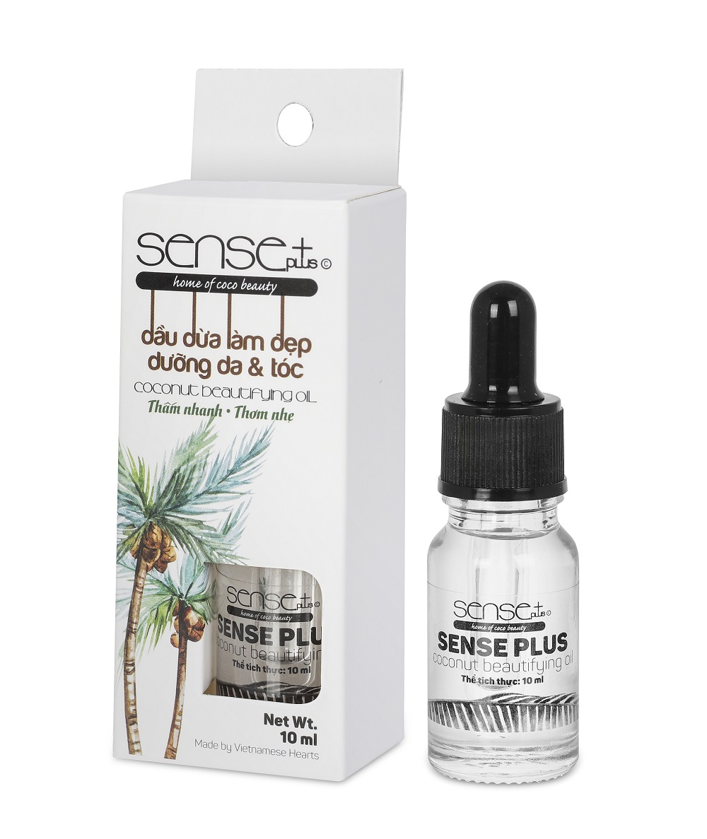 COMBO 2 DẦU DỪA LÀM ĐẸP SENSE PLUS 10ML + TẶNG MẶT NẠ SỢI TRE DƯỠNG MỊN