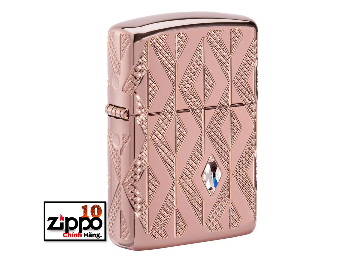 Bật lửa ZIPPO 49702 Armor Geometric Diamond Pattern Design - Chính hãng 100%