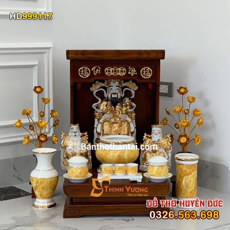 Bộ bàn thờ Thần Tài Hiện đại Sứ vân đá vàng HD999117