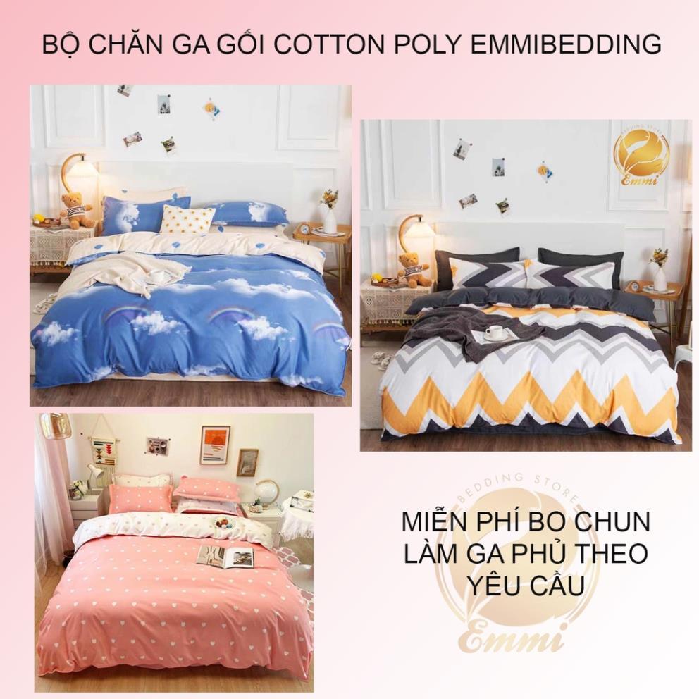 Bộ Chăn ga gối , cotton poly cao cấp- mẫu new miễn phí bo chun