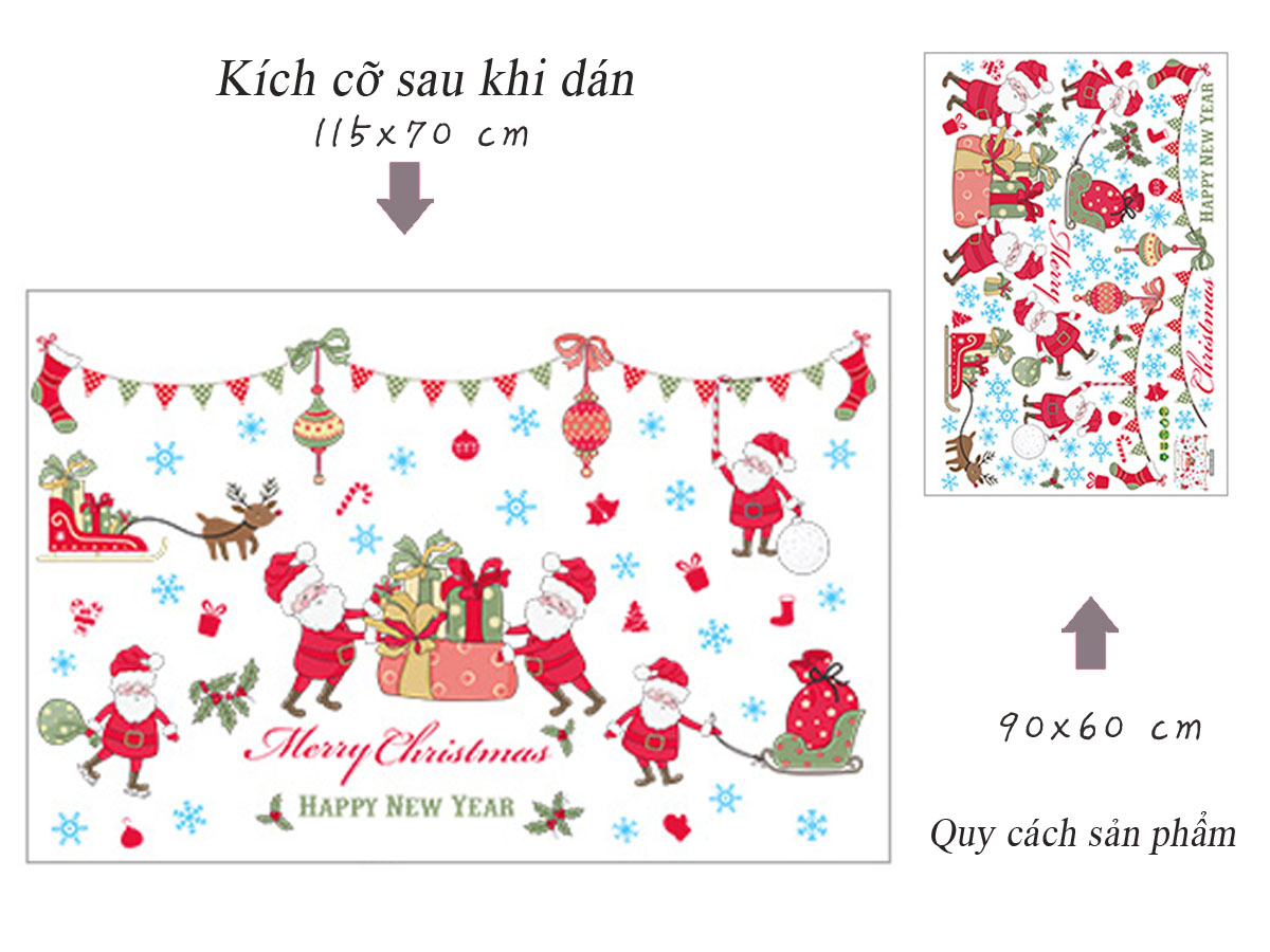 Decal dán tường - ông già noel
