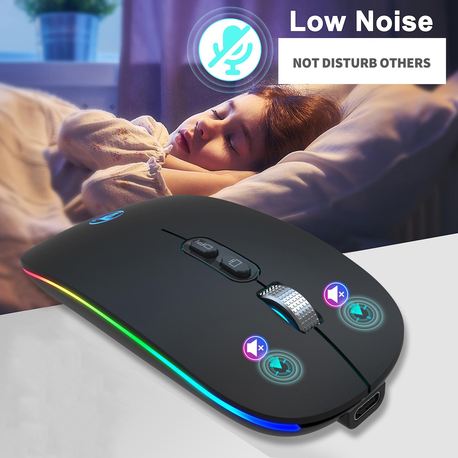 HXSJ 2.4G+BT5.1 Dual-mode Wireless Mouse 3 Adjustable DPI Rechargeable Ergonomic Office Mice