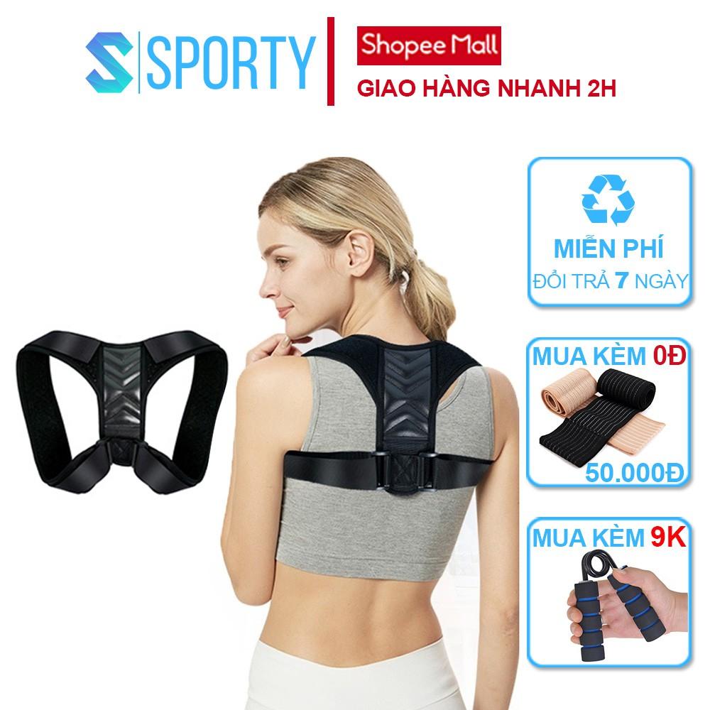 Đai chống gù lưng nam nữ Posture corrector điều chỉnh tư thế kèm Deal sôc băng cổ tay 0 đồng SPORTY BC16