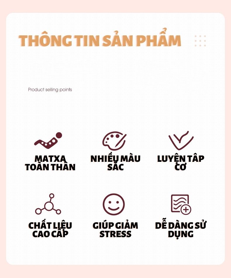 Gậy masage tích hợp tập tay lõi lò xo đàn hồi cao cấp hỗ trợ trong các bài tập masage toàn thân giảm stress luyện tập cơ dễ dàng sử dụng