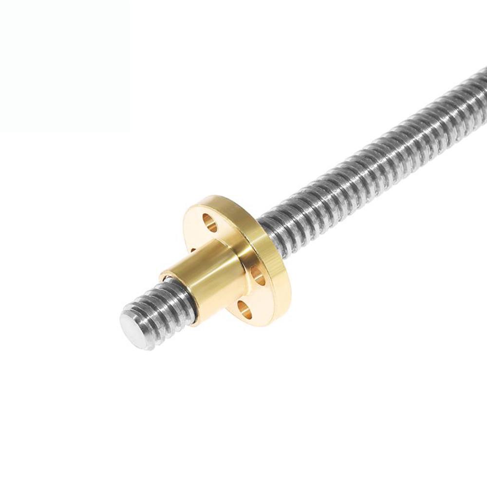 Máy in 3D T8 Vít chì OD 8 mm Pitch 2 mm dẫn 2 mm/8 mm 200mm 250mm 300mm 350mm 400mm 450mm 500mm với đai ốc để reprap