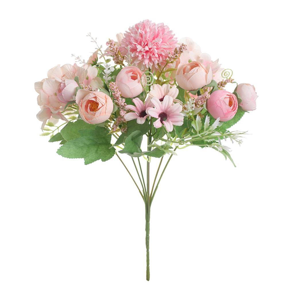 2PCS ARTIFICIAL SILK ROSE BRIDAL BOUQUET FLOWER ARRANGEMENTS WEDDING HOME DECOR
