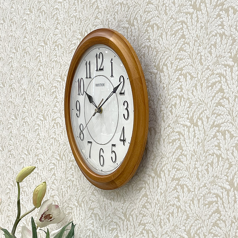 Đồng hồ treo tường RHYTHM (Wooden Wall Clocks) CMG131NR07 (Kích thước 30.0 x 4.6cm)