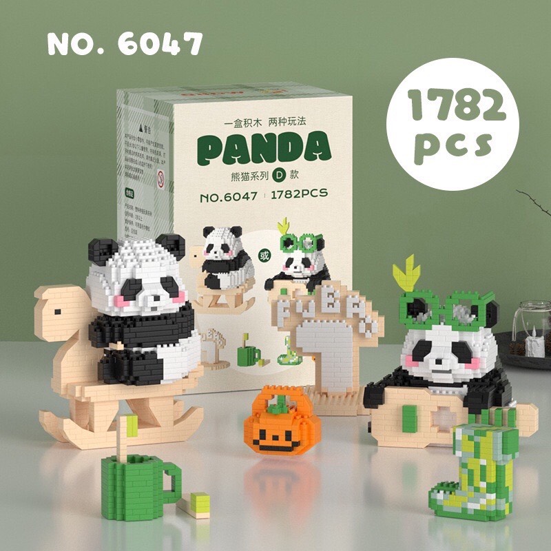 XẾP HÌNH BANDA PANDA gấu trúc cỡ nhỡ size nhỡ đồ chơi xếp hình nano 3d cho bé chuẩn mẫu BANDA