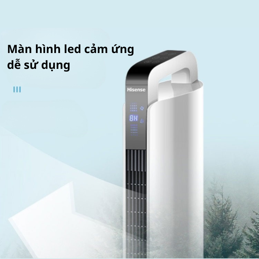 Quạt cây đứng HS màn LED có cảm ứng, điều khiển từ xa, lọc không khí cao cấp- Quạt tháp không cánh mẫu mã hiện đại sang trọng