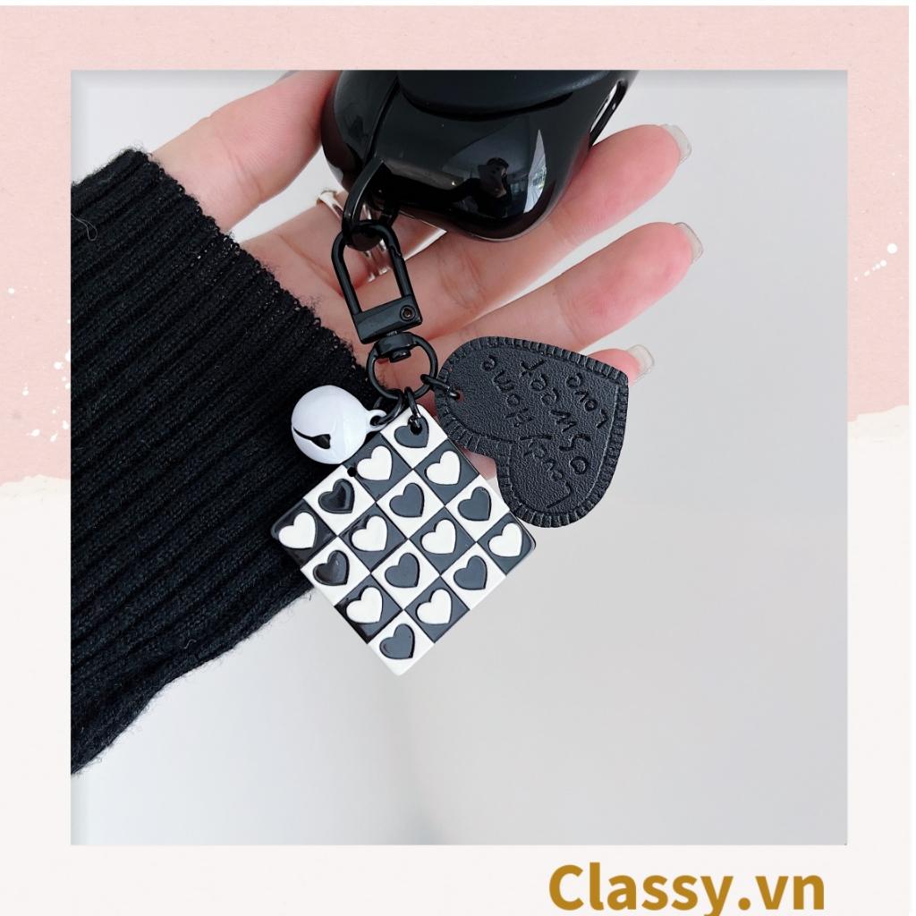 Móc khóa Classy, móc đeo điện thoại trắng đen nhiều họa tiết độc đáo, móc khóa điện thoại, balo thời trang PK1540
