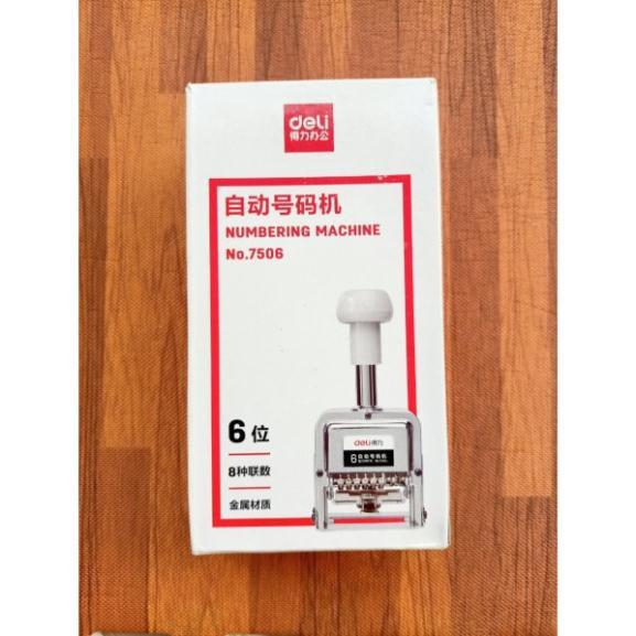 Máy dập số loại 6 số nhãn hiệu Deli 7506