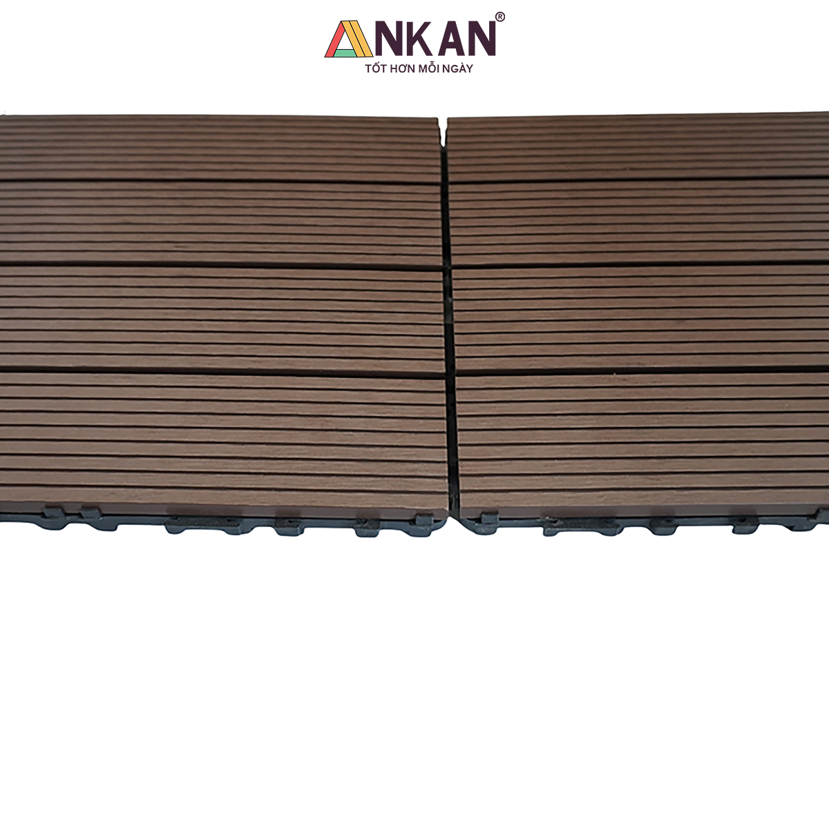 Sàn Vỉ Gỗ Nhựa Composite Cao Cấp, Lót Sàn Ban Công Nhà Tắm, Vỉ Dày Chắc Chắn Có Vít Ốc Dưới Nan, Màu Nâu Mới, Dễ Dàng Lắp Đặt