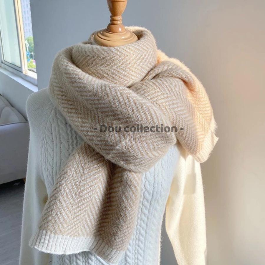 Khăn Len Choàng Cổ (Khăn Cashmere Len) Cao Cấp Trơn Sọc Xương Cá Nhật Bản - 40x200cm - PJN.ARC - Mã LN015