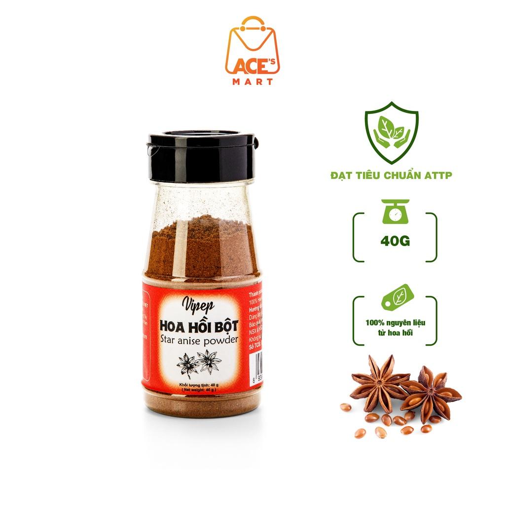 Bột hoa hồi Vipep nguyên chất 40g dùng làm gia vị ướp thịt, hải sản, tạo màu tự nhiên (hũ nhỏ giá dùng thử