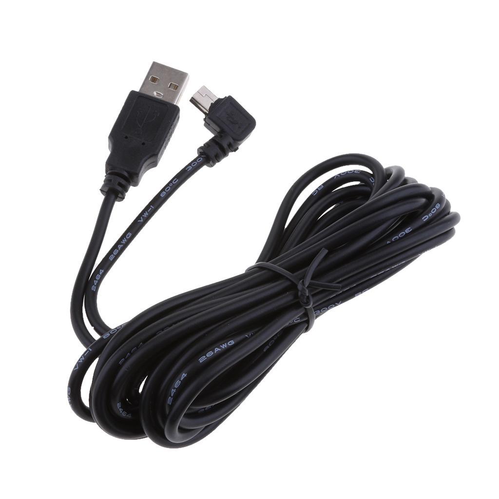 2Pieces 5V 2A USB Charger Cable 90 Degrees Angle DVR GPS Charging Cable