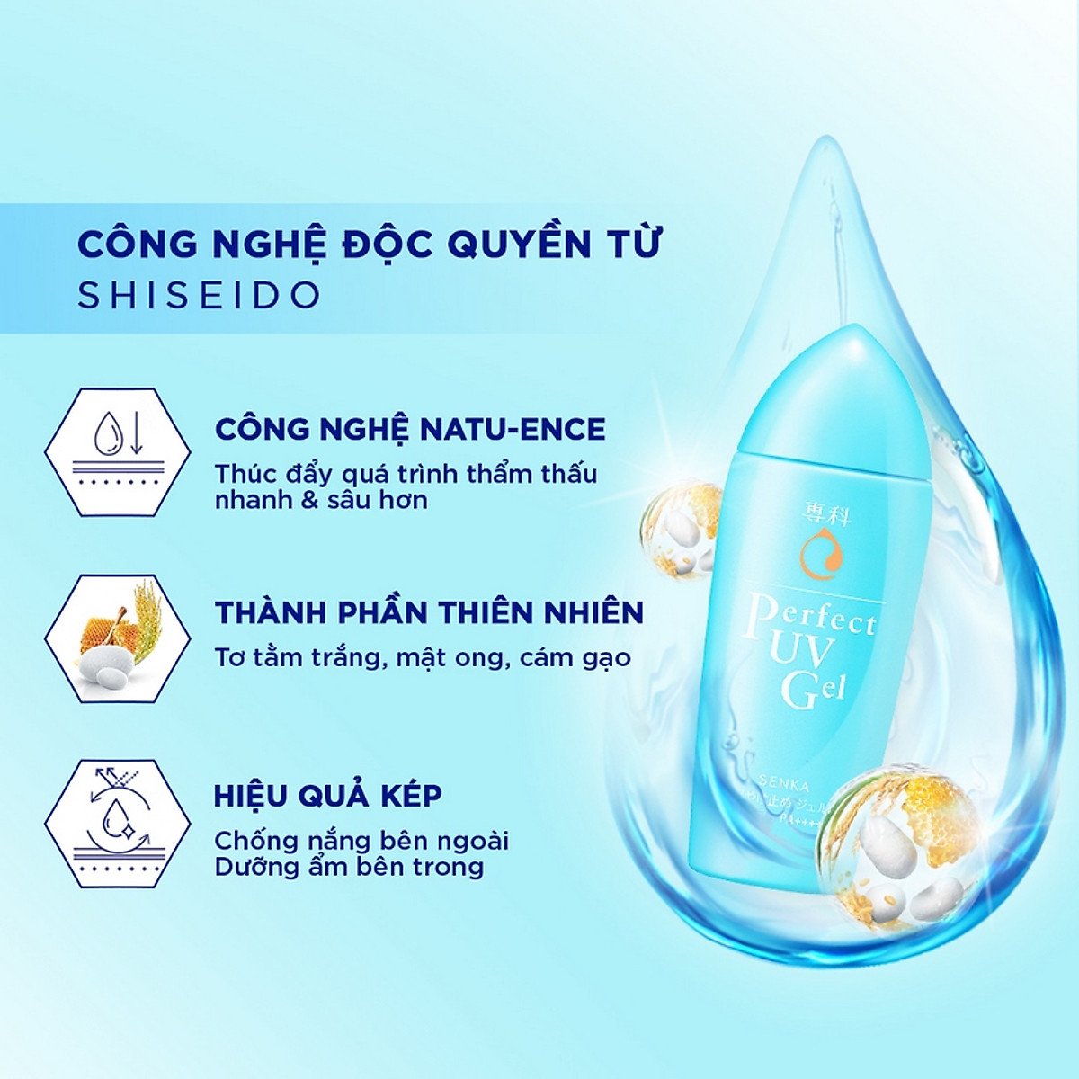 Gel Sữa Chống Nắng Dưỡng Ẩm Senka Perfect UV Gel SPF 50+/PA++++