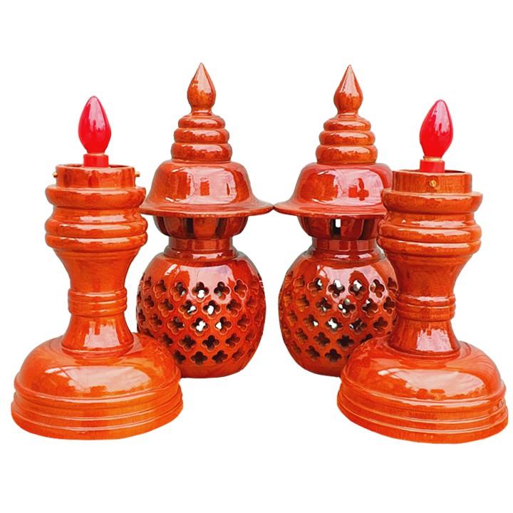 Đèn Thờ Cúng Gia Tiên Quả Dứa Bằng Gỗ