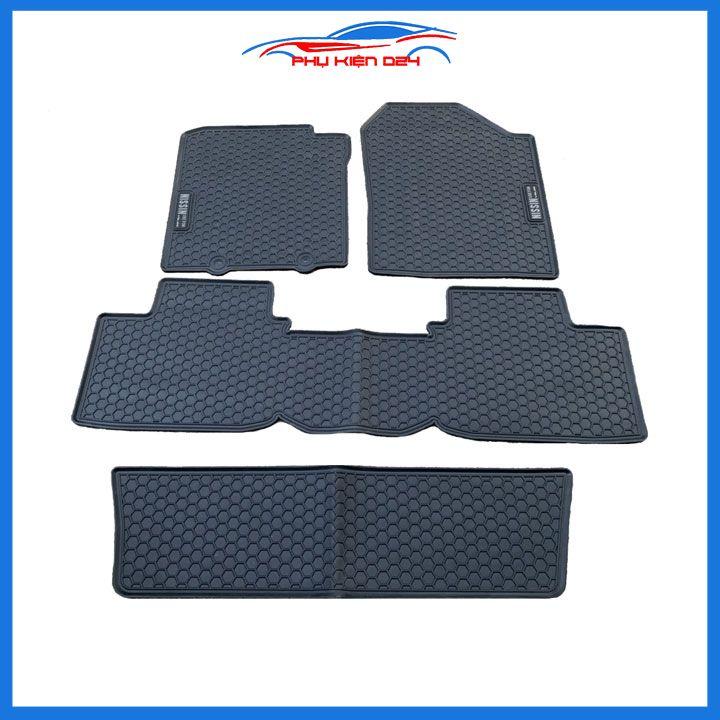 Thảm lót sàn cao su cho xe Veloz 2022-2023 chữ trắng 3 hàng ghế