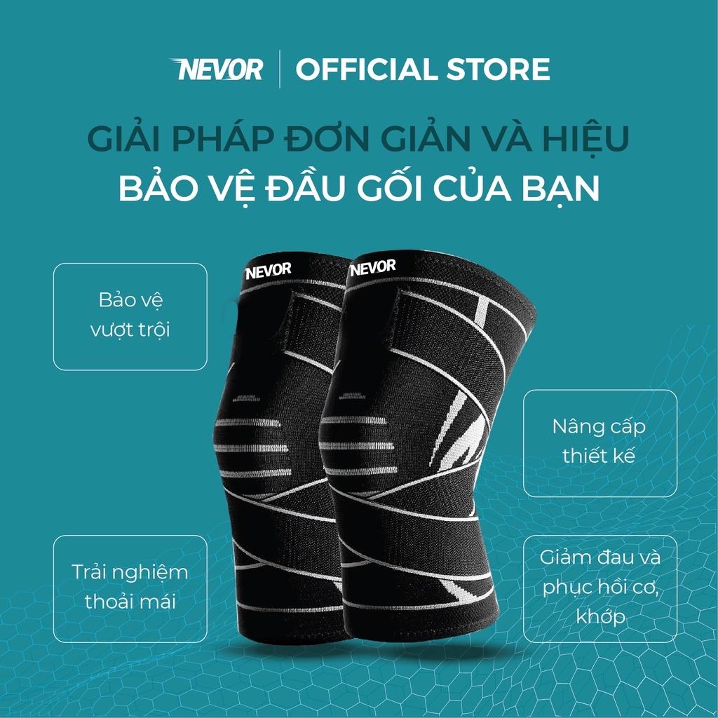Băng đầu gối Nevor BDG04 có đai quấn tuỳ chỉnh giúp bảo vệ khớp gối, giảm thiểu căng cơ, chấn thương dây chằng.