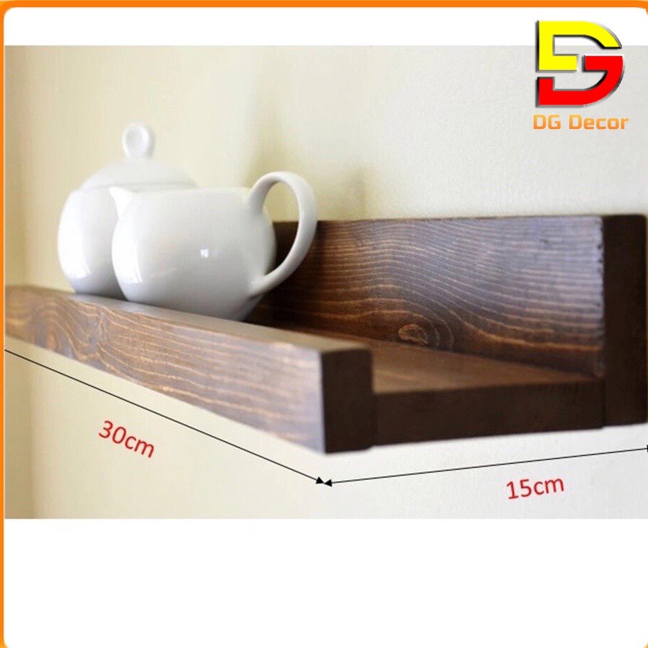 Kệ Gỗ Thông Tự Nhiên Kệ Gỗ Treo Tường Mau Nâu Vintage Treo Tường Decor Trang Trí Nhà Cửa DC-08