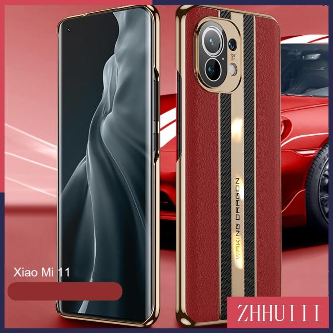 Ốp Điện Thoại Da Bò Mạ Điện Kiểu Thể Thao Cho Xiaomi 11