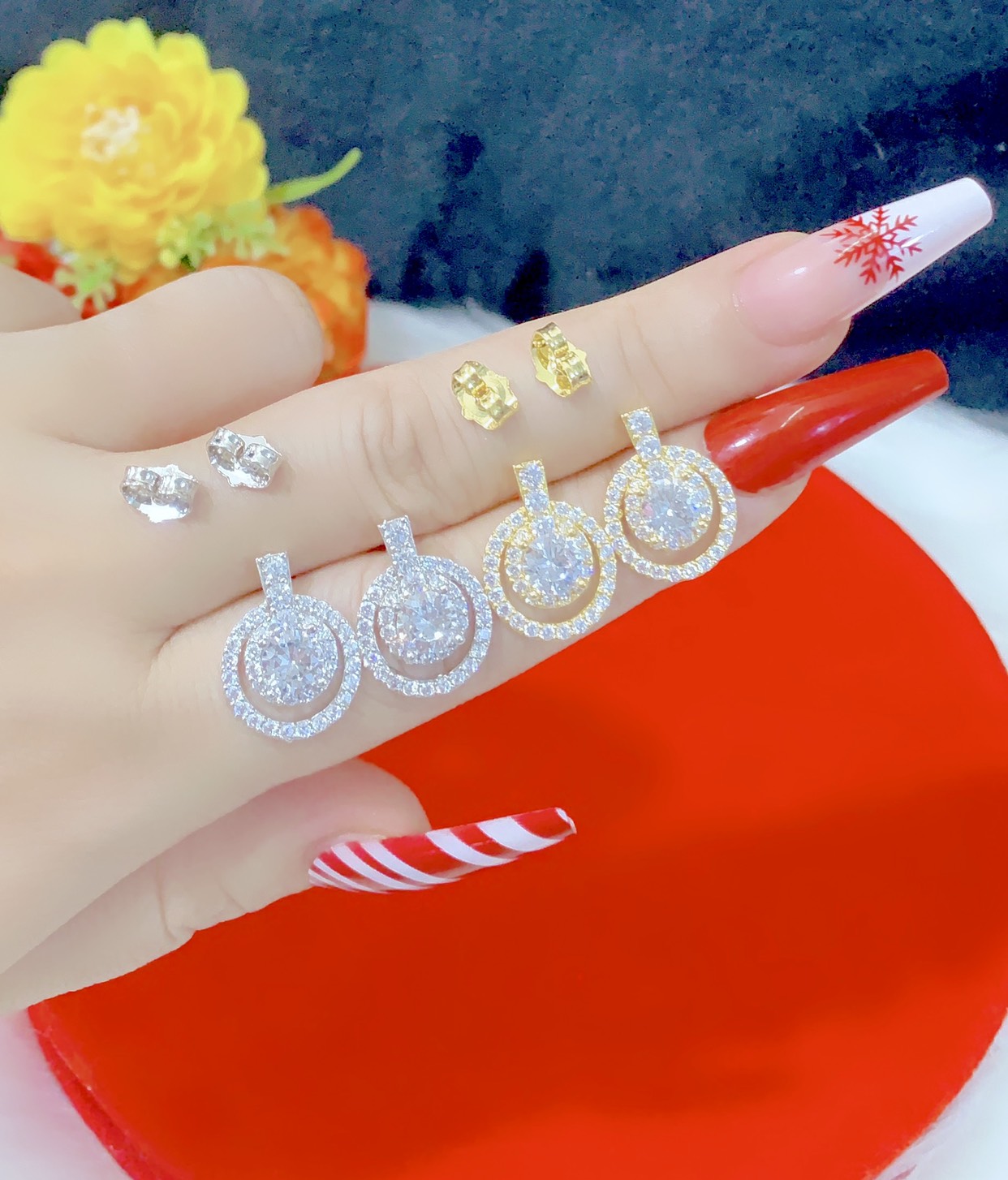 Bông tai nữ mạ 18.k cực đẹp P714