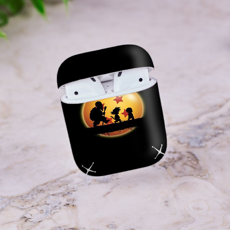 Miếng dán skin chống bẩn cho tai nghe AirPods in hình Songoku Dragon Ball - 7vnr006 (bản không dây 1 và 2)