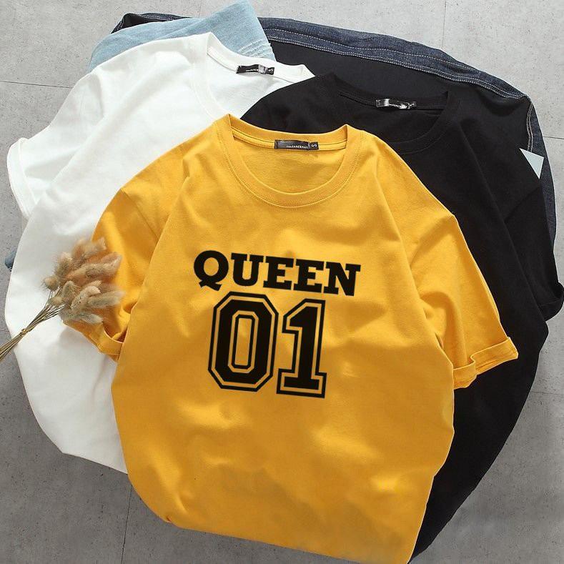 Áo thun unisex form rộng queen 01 vải dày mịn 20T2710