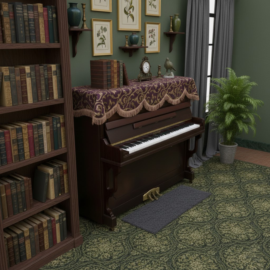 Khăn phủ đàn piano cơ đàn piano điện tử 88 phím sang trọng cổ điển trang trí giáng sinh noel năm mới Tết - Hàng chính hãng