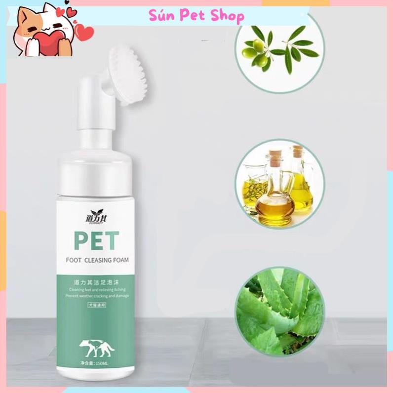Bọt rửa chân cho chó mèo Borammy 150ml