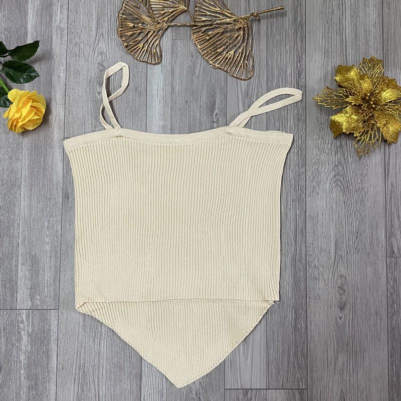 Áo 2s 2 dây nữ chất len dệt kim Quảng Châu kiểu vạt tam giác