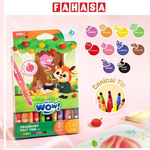 Hộp 10 Bút Dạ Nước - Hương Hoa Quả - Deli EC171