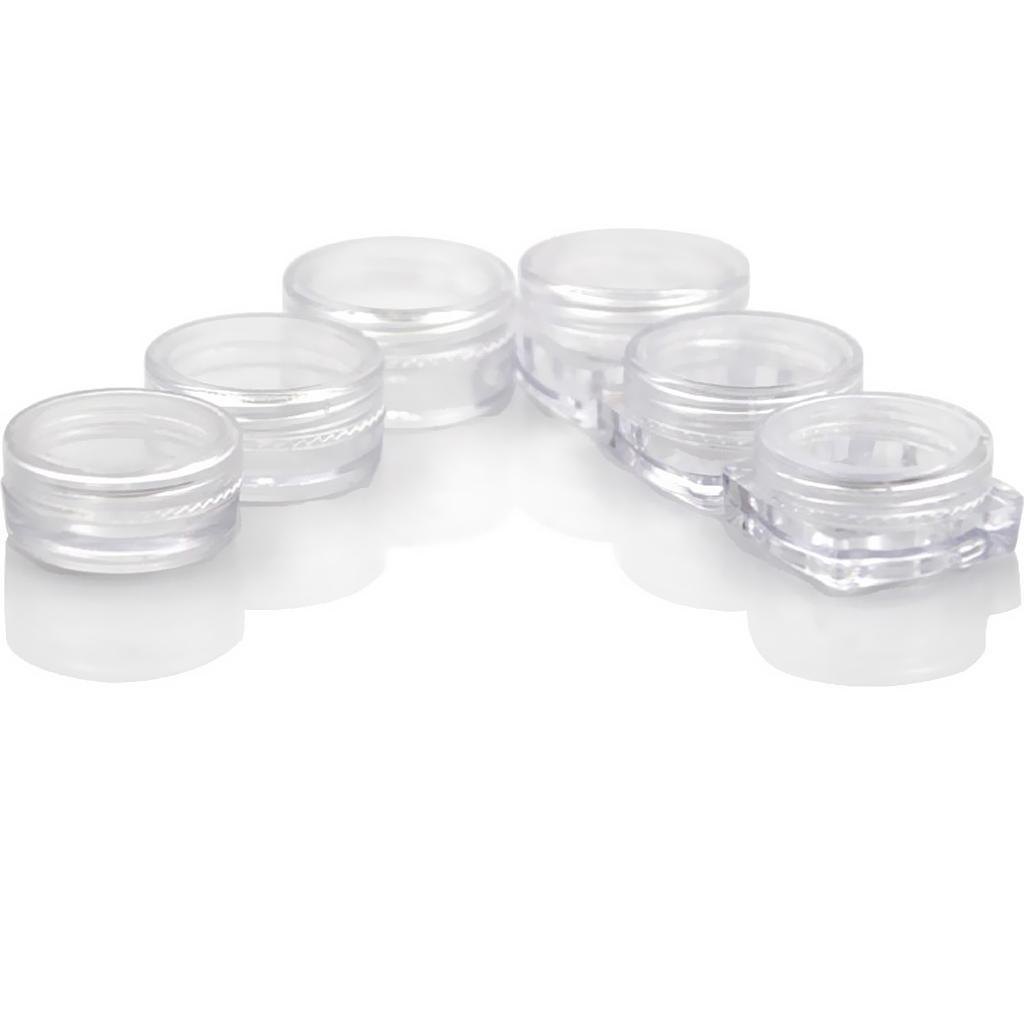 3x 50pcs Reusable Plastic Cosmetic Container Jars Pot for Nails Powder Jewelry