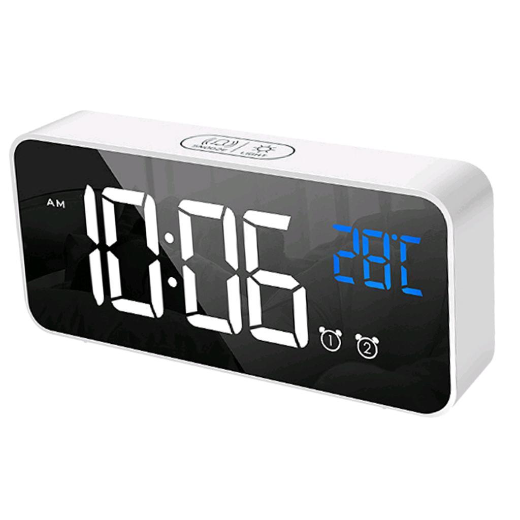 Kitchen Electronic Clock Mute LED Mirror Clock Bedside Alarm Clock Desk Clock #1