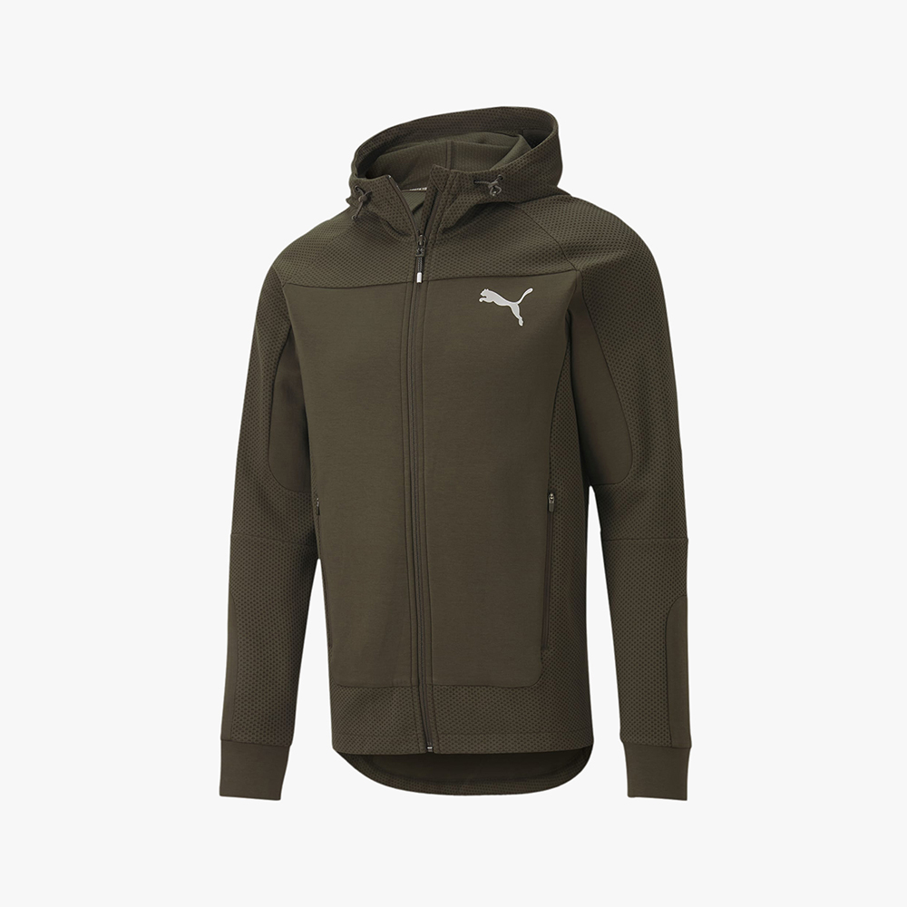 PUMA - Áo hoodie nam có nón phối zip Evostripe 581486