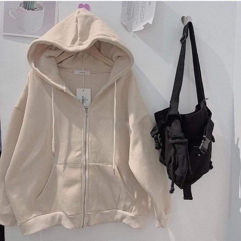 Áo khoác nữ cánh dơi form lửng khoá zip liền mũ,chất nỉ bông, from chuẩn, free size dưới 68kg