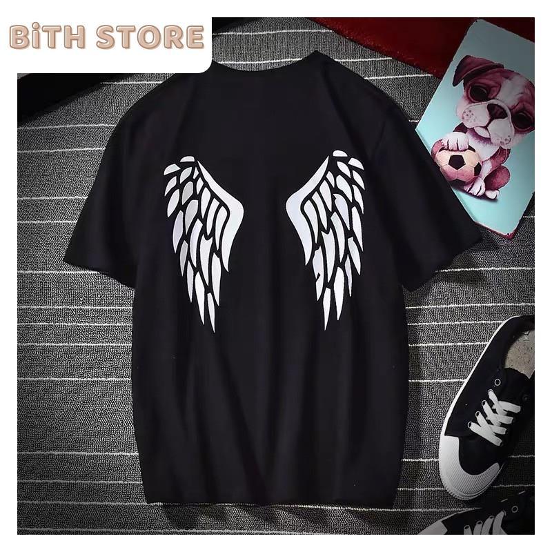 Áo Phông Ngắn Tay Nam Nữ Phản Quang Đôi Cánh Thiên Thần Phát Sáng, Áo Thun Cotton Unisex Rẻ Và Đẹp
