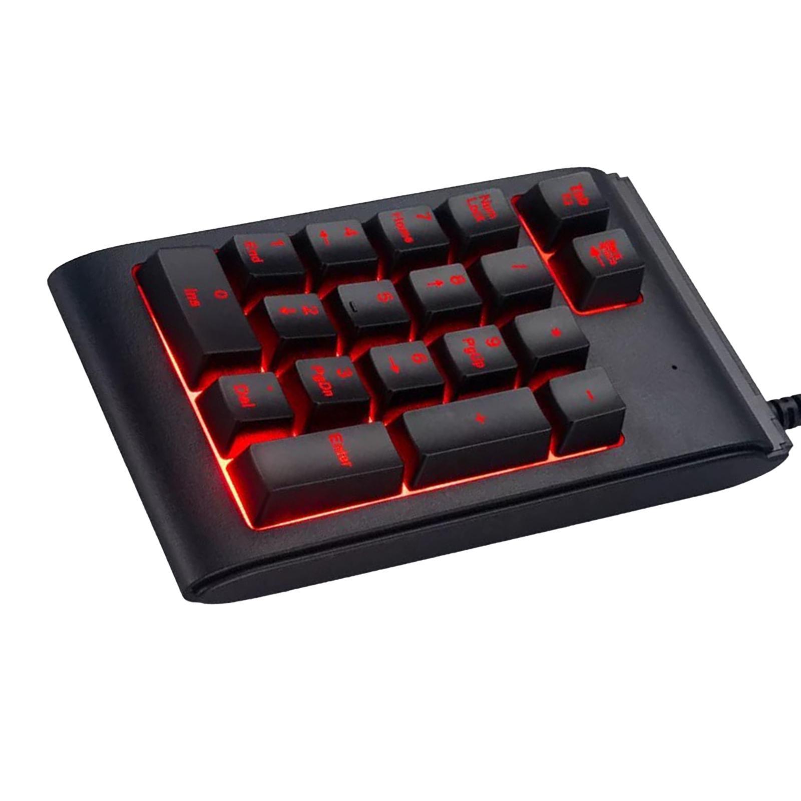Portable Numeric Keypad 3 Colors Backlit Silent for Computer Laptop Notebook