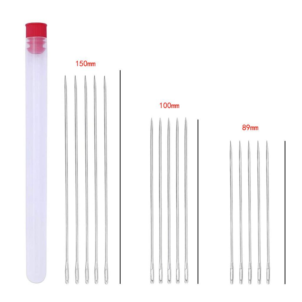 15 Pieces Large-eye Stitching Needles Hand Sewing with Case