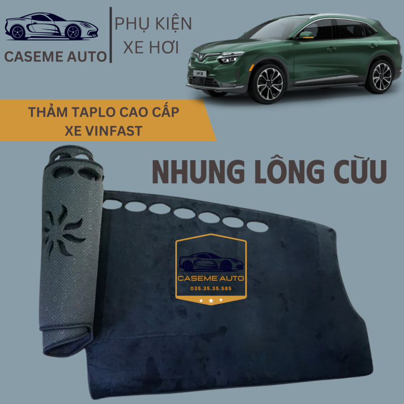 [VINFAST] Thảm Taplo 3 Lớp Dành Cho Các Xe Hãng VINFAST, Nhung Lông Cừu Cao Cấp - Hàng Chính Hãng