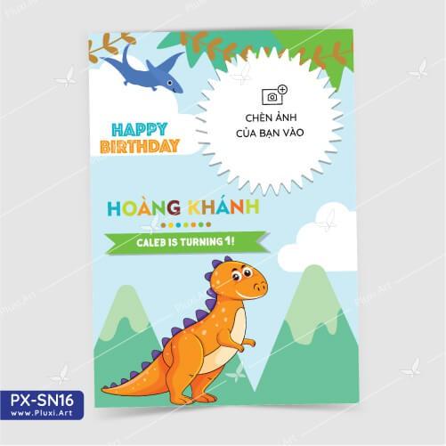 Thiệp thôi nôi – sinh nhật theo yêu cầu Pluxi